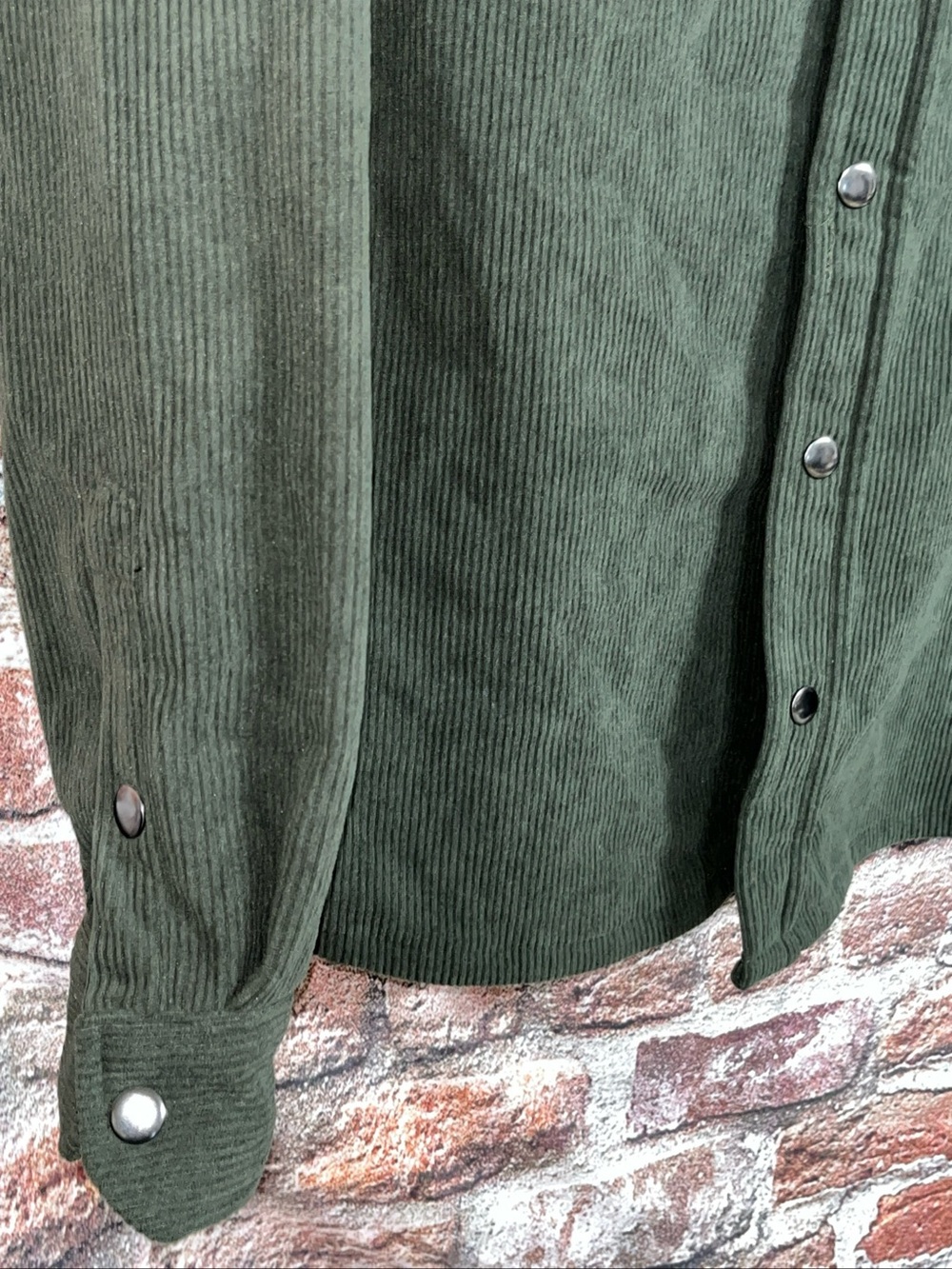 Distortion Olive Green Corduroy Aztec Fleece Lined Jacket Size M - Picture 4 of 8